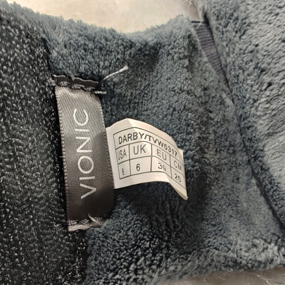 Vionic Darby Adjustable Strap Fuzzy Orthotic Slippers Slides Gray Women’s Sz 8 - Picture 10 of 11